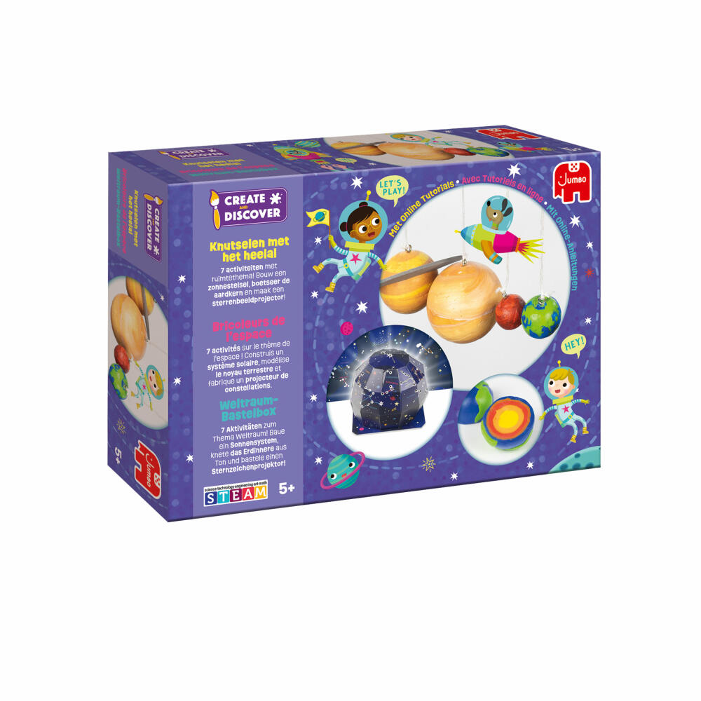 Jumbo Spiele Create & Discover - Weltraum, Bastelset, Basteln, Bastelbox, Kinder, ab 5 Jahren, 19948