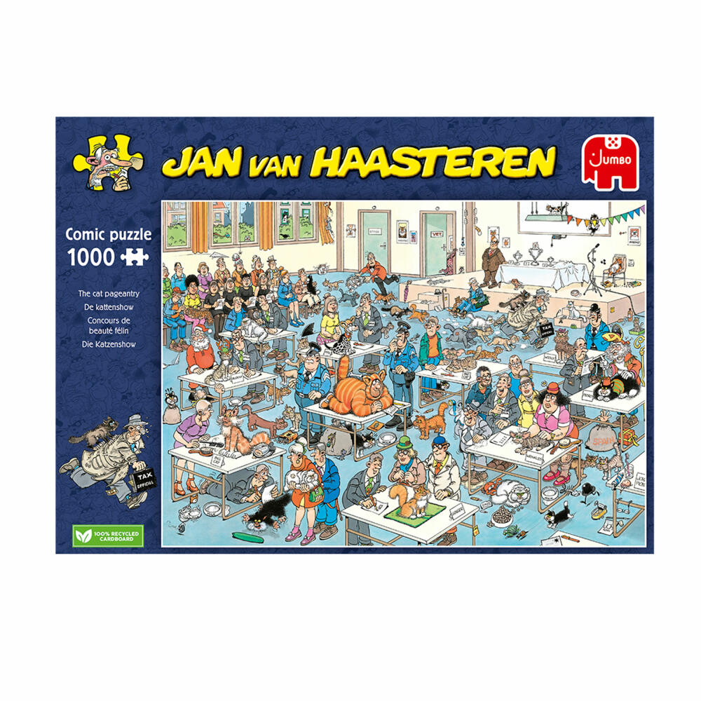 Jumbo Spiele Jan van Haasteren Die Katzenshow, Comic Puzzle, Erwachsenenpuzzle, 1000 Teile, 1110100032