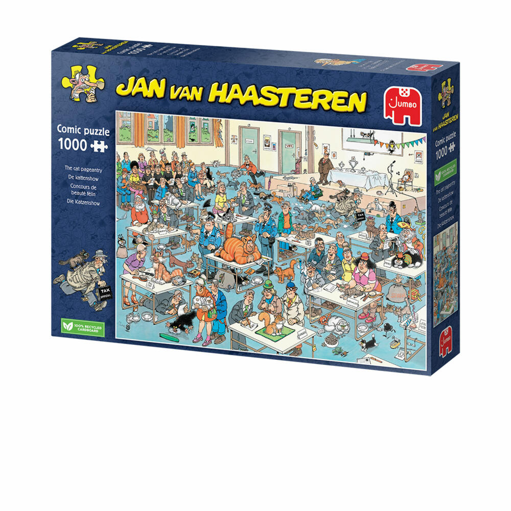 Jumbo Spiele Jan van Haasteren Die Katzenshow, Comic Puzzle, Erwachsenenpuzzle, 1000 Teile, 1110100032
