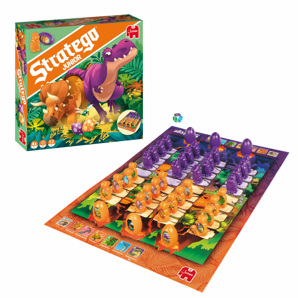 Jumbo Spiele Stratego Junior Dinos, Kinderspiel, Strategiespiel, Brettspiel, ab 4 Jahren, 19959