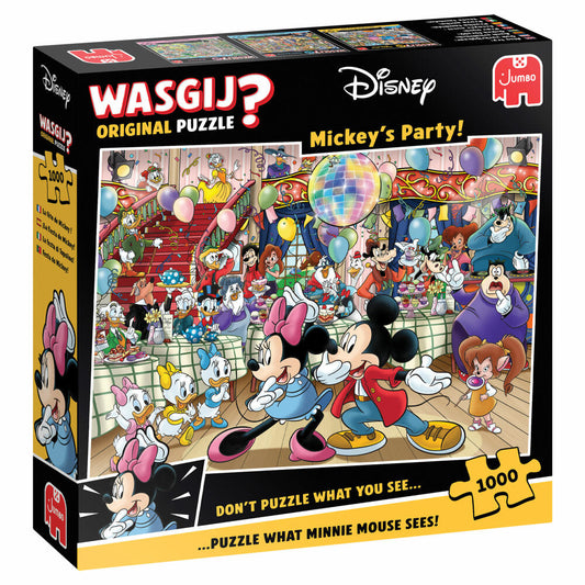 Jumbo Spiele Wasgij Orginal Disney Mickeys Party, Puzzle, Erwachsenenpuzzle, 1000 Teile, 1110100586