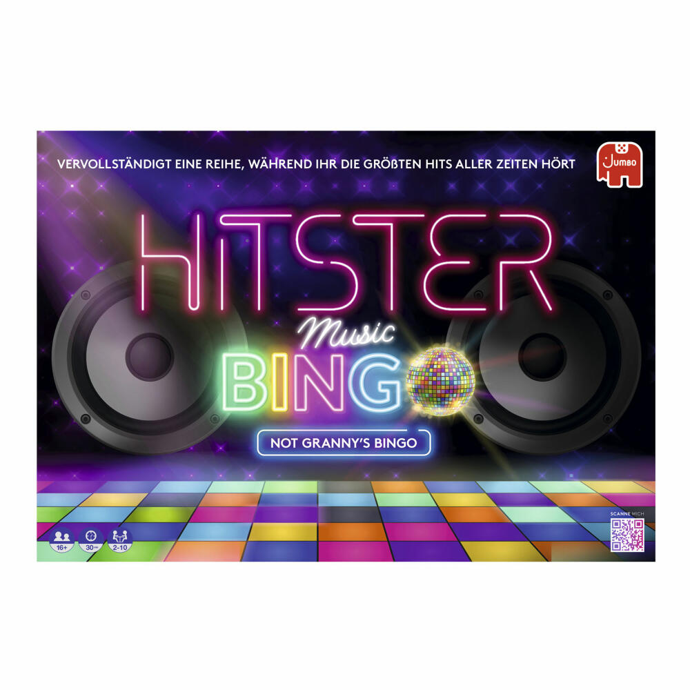 Jumbo Spiele Hitster Bingo, Musik Partyspiel, Ratespiel, Musikspiel, ab 16 Jahren, 1110100383