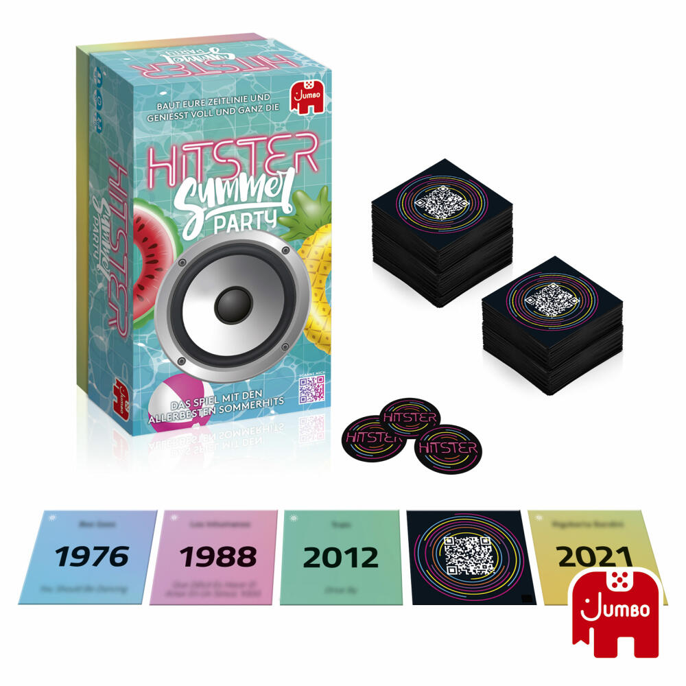 Jumbo Spiele Hitster - Summer Party, Musik Partyspiel, Ratespiel, ab 16 Jahren, 1110100357