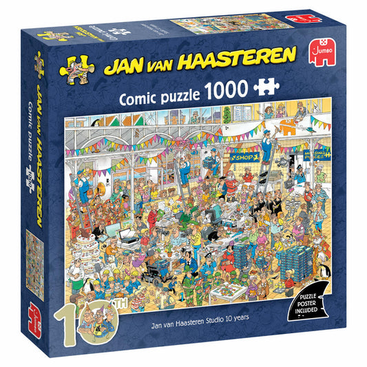 Jumbo Spiele Jan van Haasteren 10 Jahre JvH Studio, Comic Puzzle, Erwachsenenpuzzle, 1000 Teile, 1110100028