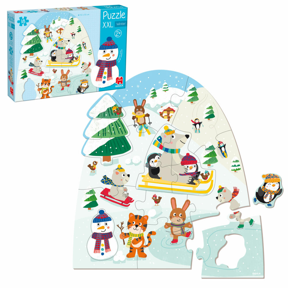 Jumbo Spiele GOULA XXL Winter-Puzzle, Kinderpuzzle, Kinder, 18 Teile, ab 2 Jahre, 1110100490