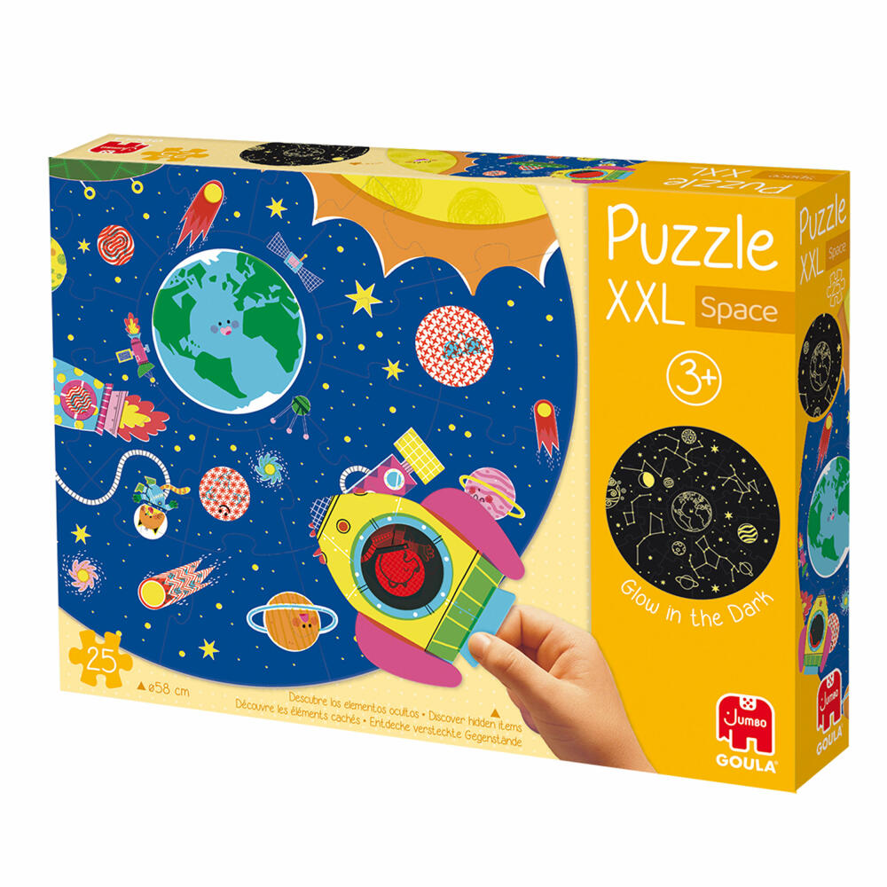 Jumbo Spiele GOULA XXL-Weltraum-Puzzle, Kinderpuzzle, Kinder, 25 Teile, ab 3 Jahre, 1110100492