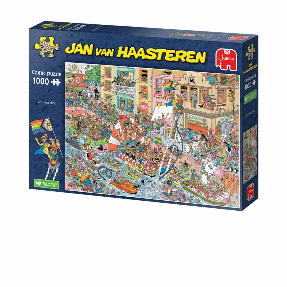 Jumbo Spiele Jan van Haasteren Celebrate Pride!, Comic Puzzle, Erwachsenenpuzzle, 1000 Teile, 1110100030
