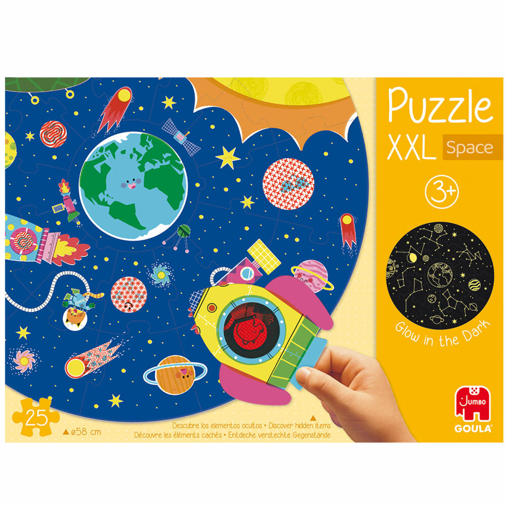 Jumbo Spiele GOULA XXL-Weltraum-Puzzle, Kinderpuzzle, Kinder, 25 Teile, ab 3 Jahre, 1110100492