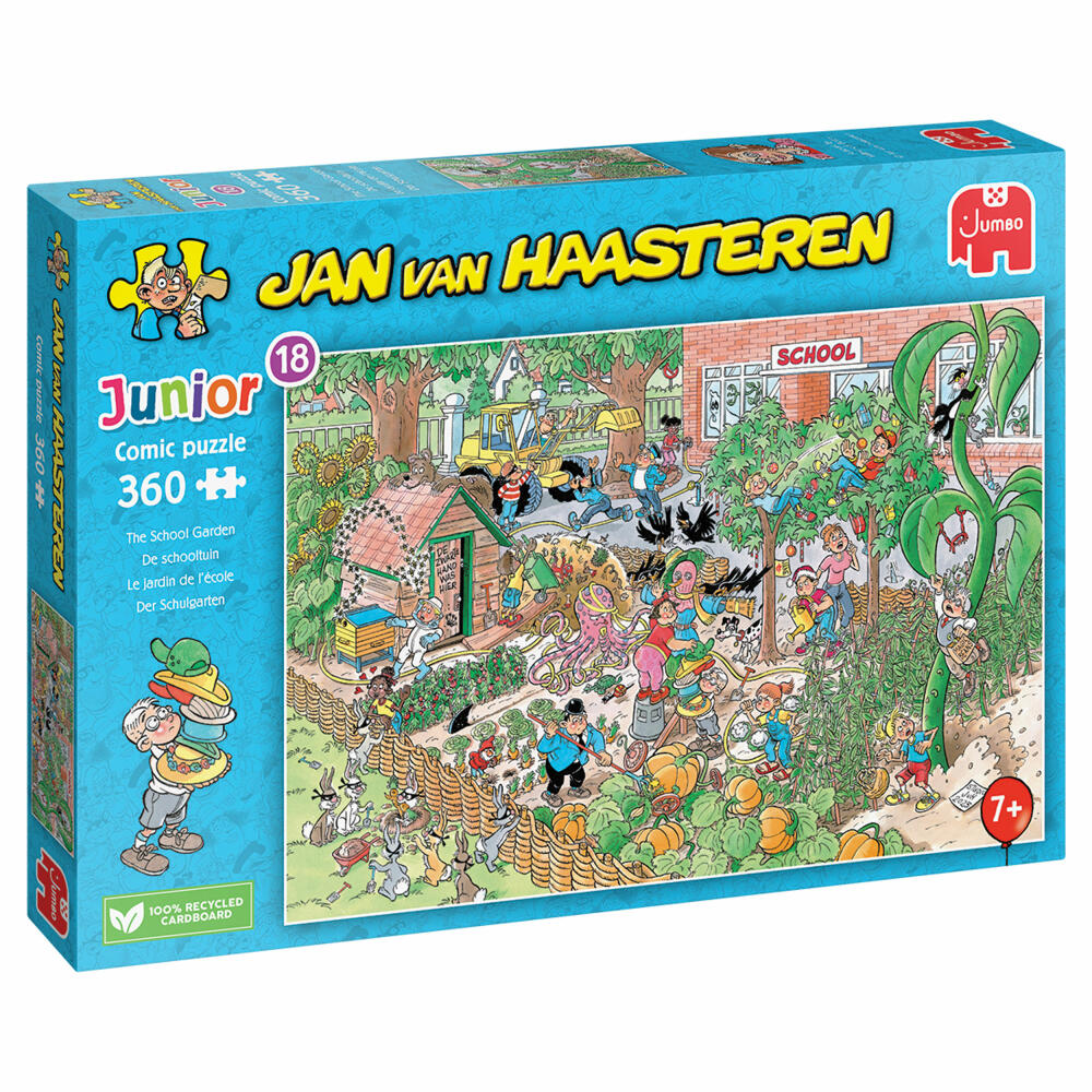 Jumbo Spiele Jan van Haasteren Junior Der Schulgarten, Kinderpuzzle, Kinder Puzzle, 360 Teile, 1110100321