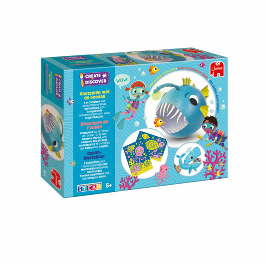 Jumbo Spiele Create & Discover - Ozean, Bastelset, Basteln, Bastelbox, Kinder, ab 5 Jahren, 19947