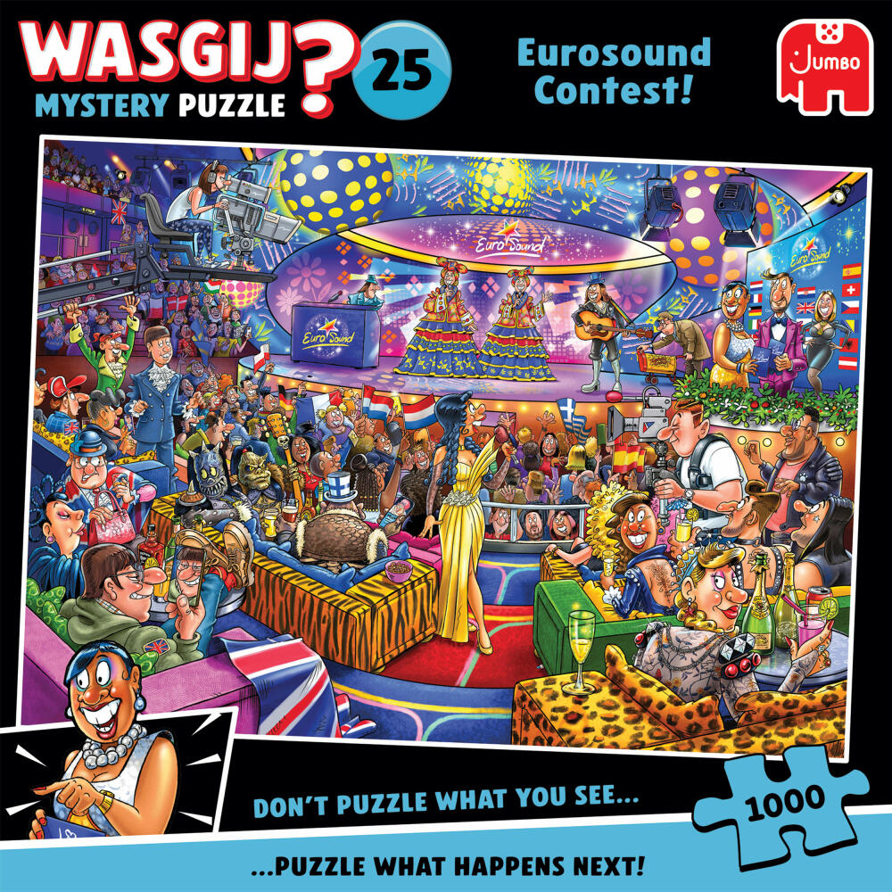 Jumbo Spiele Wasgij Mystery 25 Eurosound Contest!, Puzzle, Erwachsenenpuzzle, 1000 Teile, 1110100019
