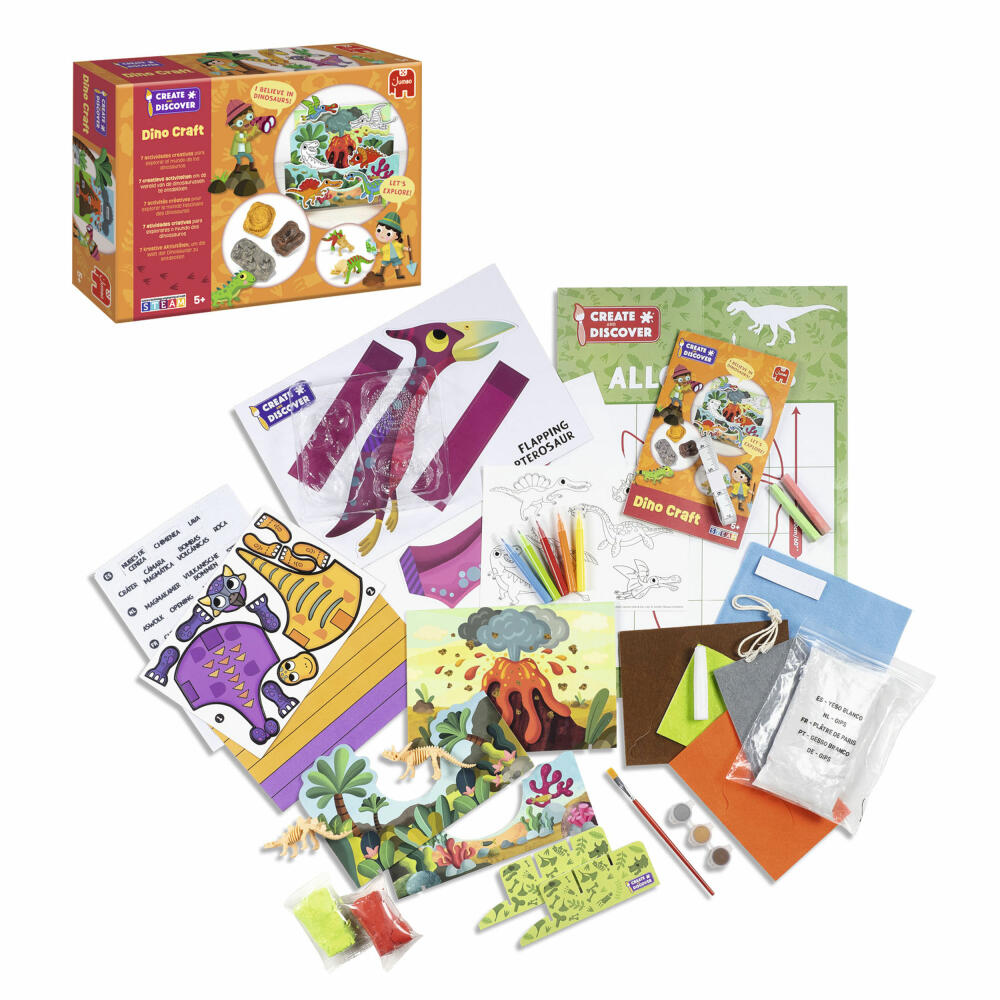 Jumbo Spiele Create & Discover - Dino Craft, Bastelset, Basteln, Bastelbox, Kinder, ab 5 Jahren, 1110100287