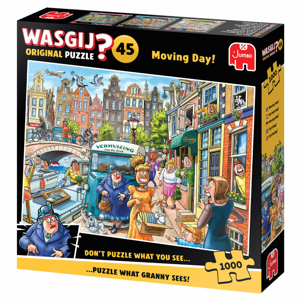 Jumbo Spiele Wasgij Original 45 Umzugstag, Puzzle, Erwachsenenpuzzle, 1000 Teile, 1110100588