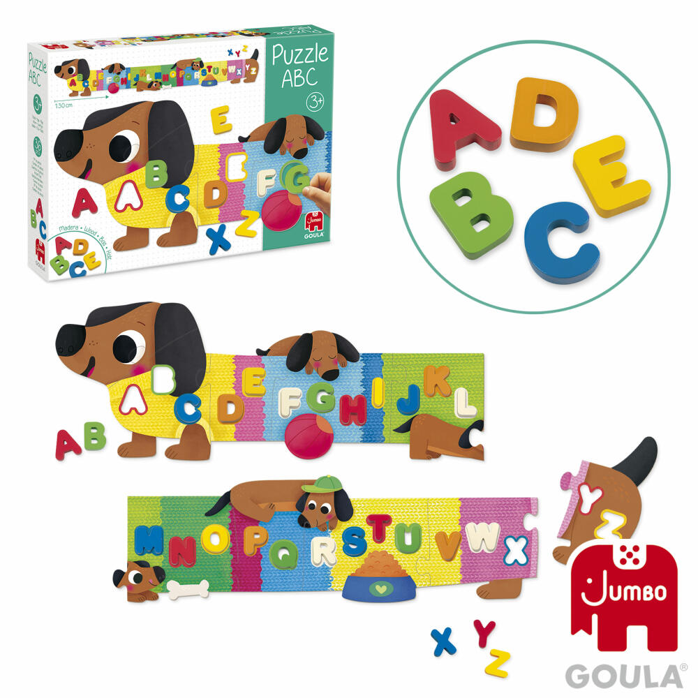 Jumbo Spiele GOULA XXL-Alphabet-Puzzle, Kinderpuzzle, Kinder, 26 Teile, ab 3 Jahre, 1110100491