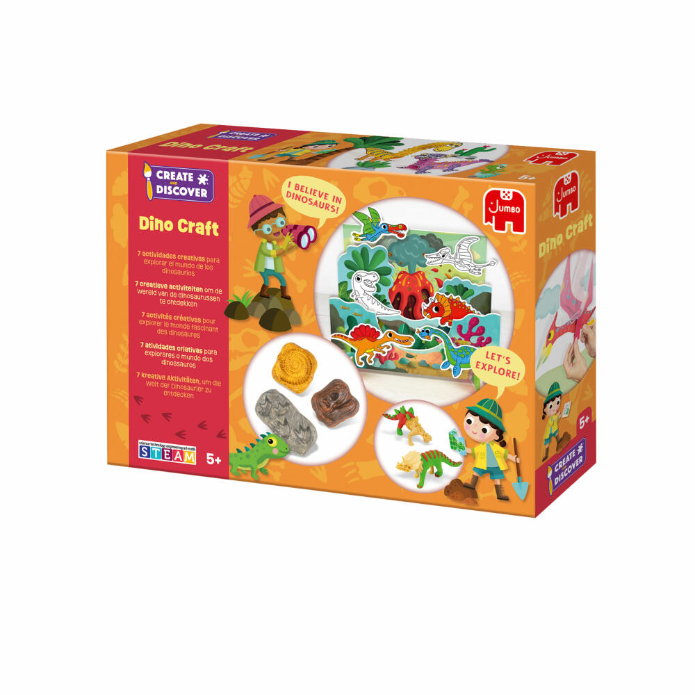 Jumbo Spiele Create & Discover - Dino Craft, Bastelset, Basteln, Bastelbox, Kinder, ab 5 Jahren, 1110100287