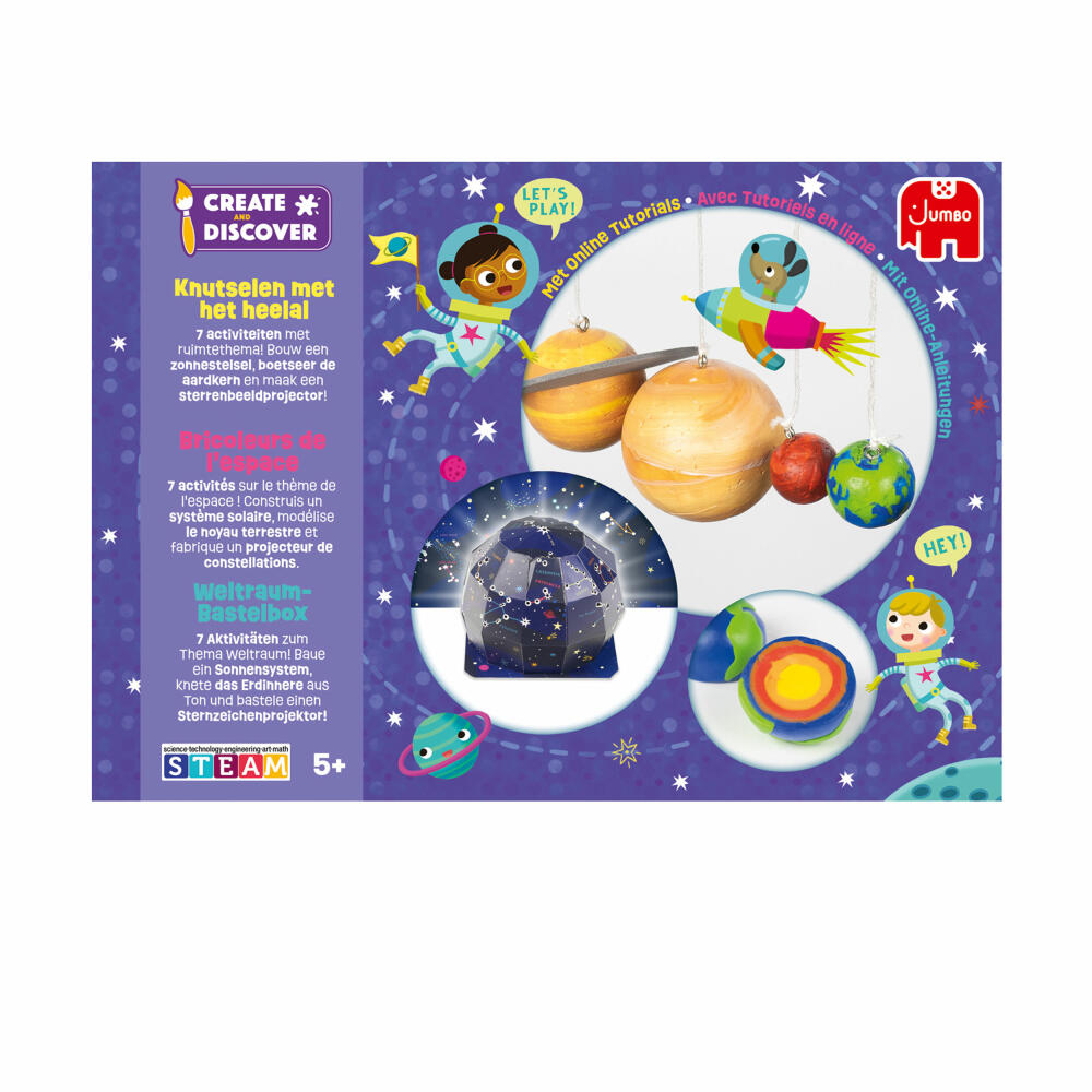 Jumbo Spiele Create & Discover - Weltraum, Bastelset, Basteln, Bastelbox, Kinder, ab 5 Jahren, 19948