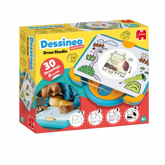 Jumbo Spiele Dessineo - Zeichenstudio, Kreativset, Zeichenvorlagen, Zeichnen, ab 4 Jahren, 1110100344