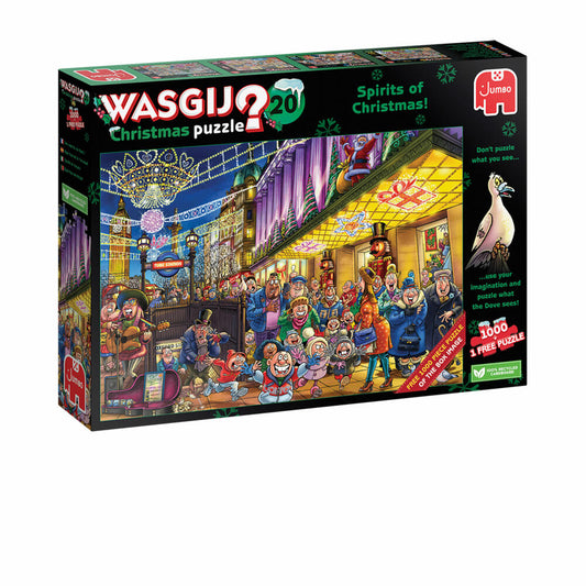 Jumbo Spiele Wasgij Christmas 20 Weihnachtsgeister!, Puzzle, Erwachsenenpuzzle, 2 x 1000 Teile, 1110100334