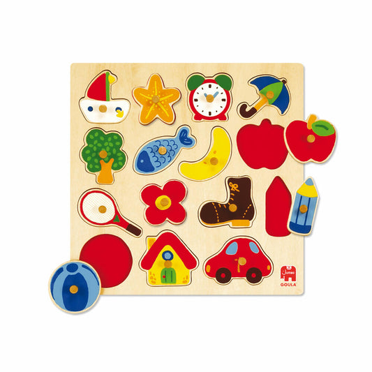 Jumbo Spiele GOULA Silhouettenpuzzle, Holzpuzzle, Puzzle, Steckpuzzle, ab 2 Jahren, 53023