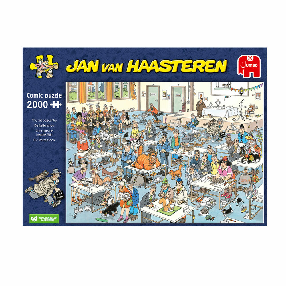Jumbo Spiele Jan van Haasteren Die Katzenshow, Comic Puzzle, Erwachsenenpuzzle, 2000 Teile, 1110100033