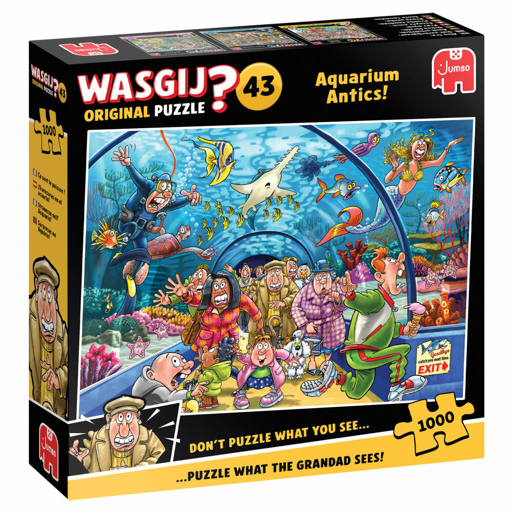 Jumbo Spiele Wasgij Original 43 Wie ein Fisch im Wasser?, Puzzle, Erwachsenenpuzzle, 1000 Teile, 1110100020