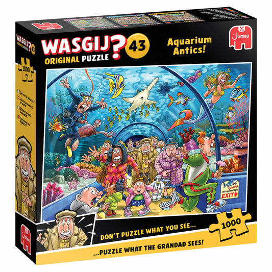 Jumbo Spiele Wasgij Original 43 Wie ein Fisch im Wasser?, Puzzle, Erwachsenenpuzzle, 1000 Teile, 1110100020