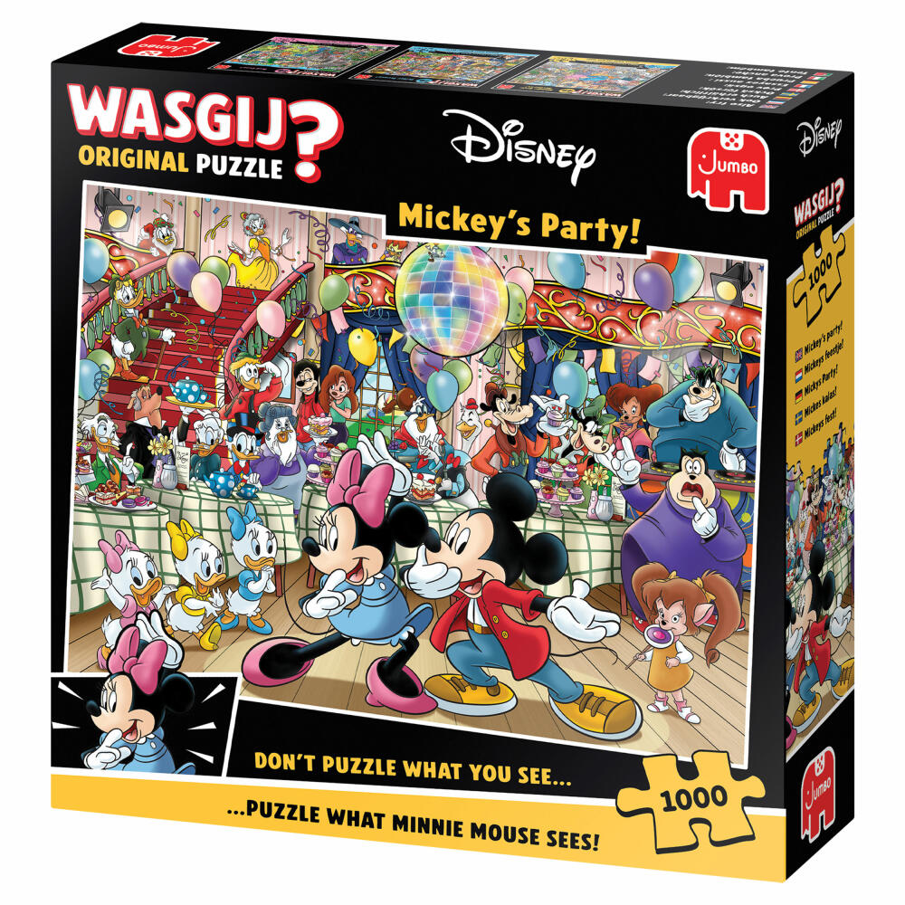 Jumbo Spiele Wasgij Orginal Disney Mickeys Party, Puzzle, Erwachsenenpuzzle, 1000 Teile, 1110100586
