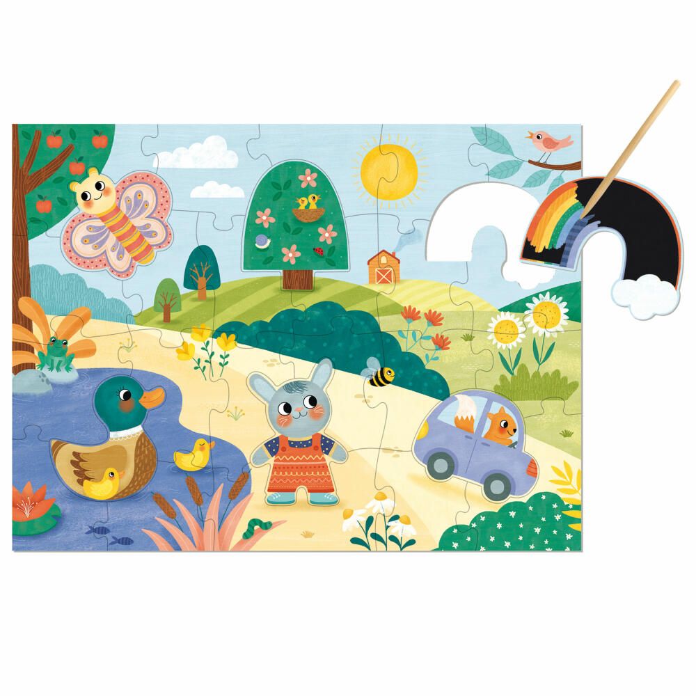 Jumbo Spiele GOULA XXL-Zauber-Kratz-Puzzle, Kinderpuzzle, Kratzbild, Kinder, 28 Teile, ab 3 Jahre, 1110100493