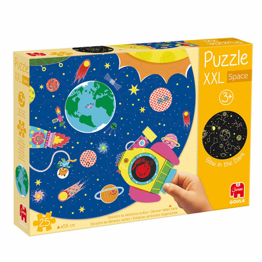 Jumbo Spiele GOULA XXL-Weltraum-Puzzle, Kinderpuzzle, Kinder, 25 Teile, ab 3 Jahre, 1110100492