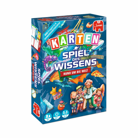 Jumbo Spiele Spiel des Wissens - Rund um die Welt Kartenspiel, Wissensspiel, Gesellschaftsspiel, Quizspiel, ab 8 Jahren, 1110100247