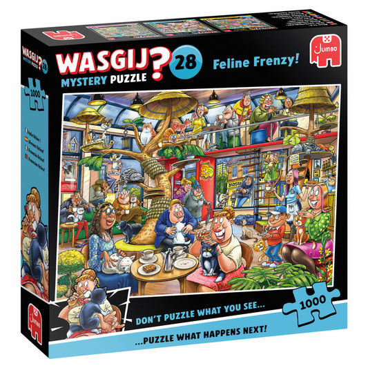 Jumbo Spiele Wasgij Mystery 28 Feline Frenzy, Puzzle, Erwachsenenpuzzle, 1000 Teile, 1110100506