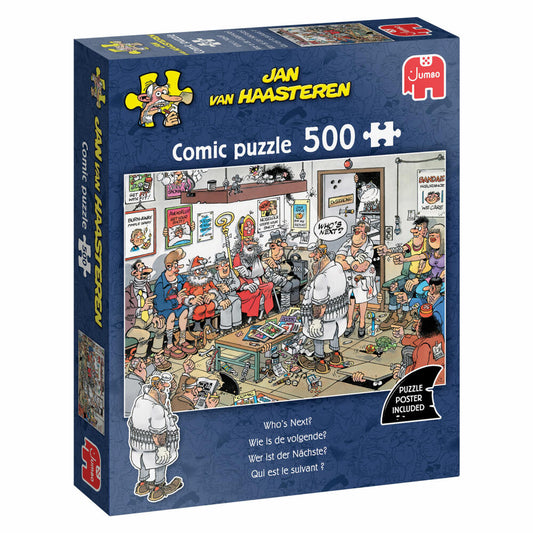 Jumbo Spiele Jan van Haasteren Wer kommt als nächstes?, Comic Puzzle, Erwachsenenpuzzle, 500 Teile, 1110100631