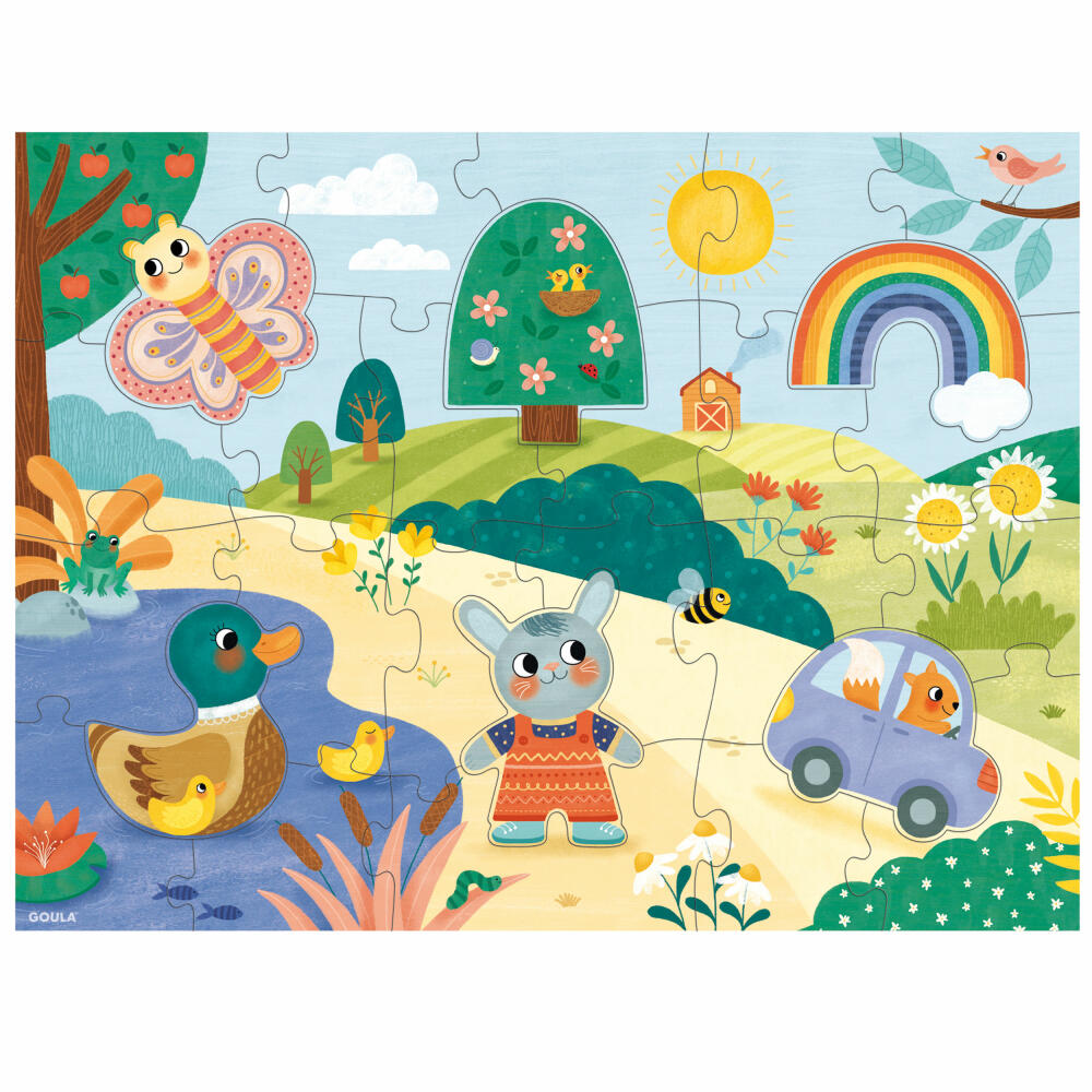 Jumbo Spiele GOULA XXL-Zauber-Kratz-Puzzle, Kinderpuzzle, Kratzbild, Kinder, 28 Teile, ab 3 Jahre, 1110100493