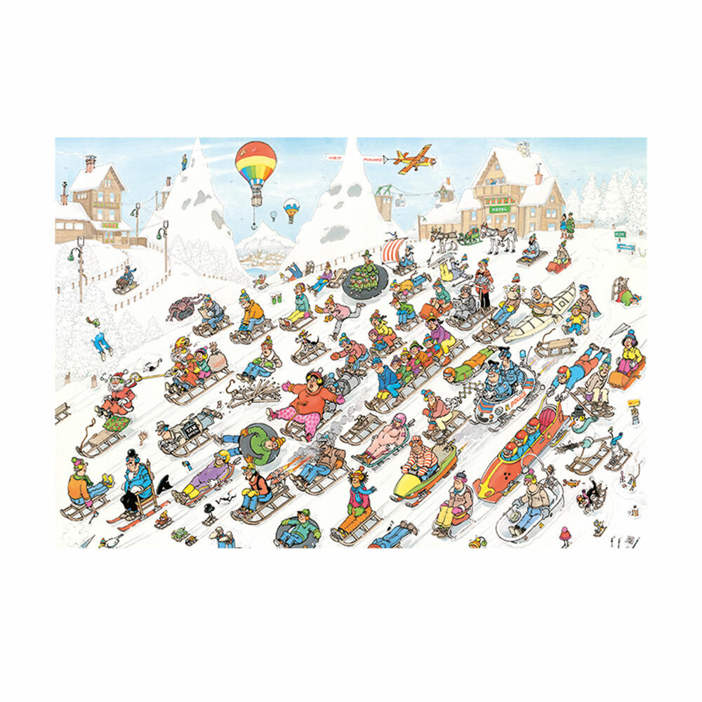 Jumbo Spiele Jan van Haasteren Es geht nur bergab, Comic Puzzle, Erwachsenenpuzzle, 2000 Teile, 1110100026