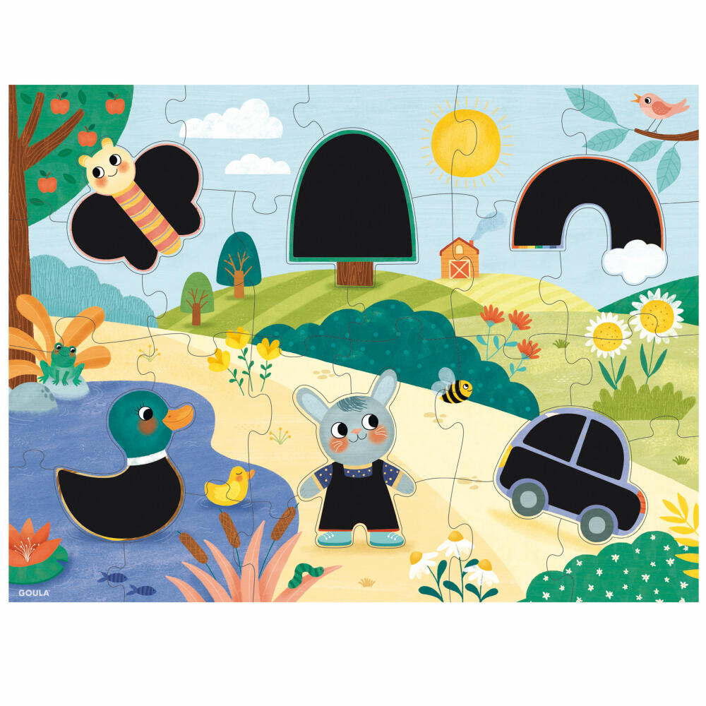 Jumbo Spiele GOULA XXL-Zauber-Kratz-Puzzle, Kinderpuzzle, Kratzbild, Kinder, 28 Teile, ab 3 Jahre, 1110100493