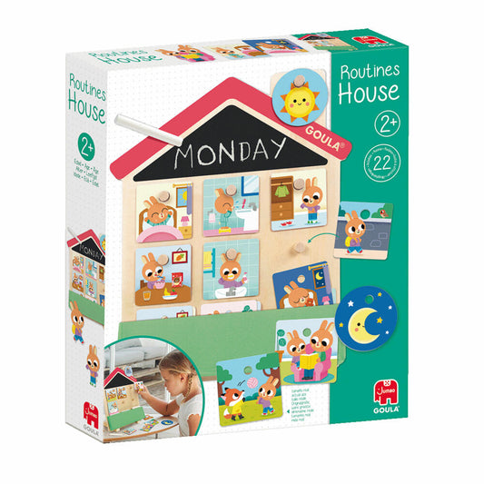 Jumbo Spiele GOULA Routine Haus, Tagesplan, Tageskalender, Zeitplan, Kinder, ab 2 Jahren, 1110700211