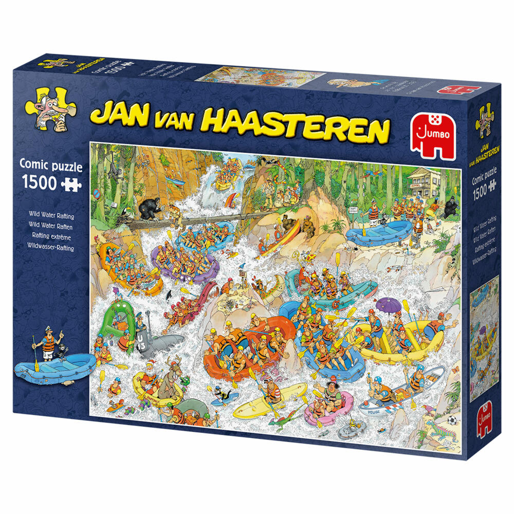 Jumbo Spiele Jan van Haasteren Wildwasser Rafting, Comic Puzzle, Erwachsenenpuzzle, 1500 Teile, 19015