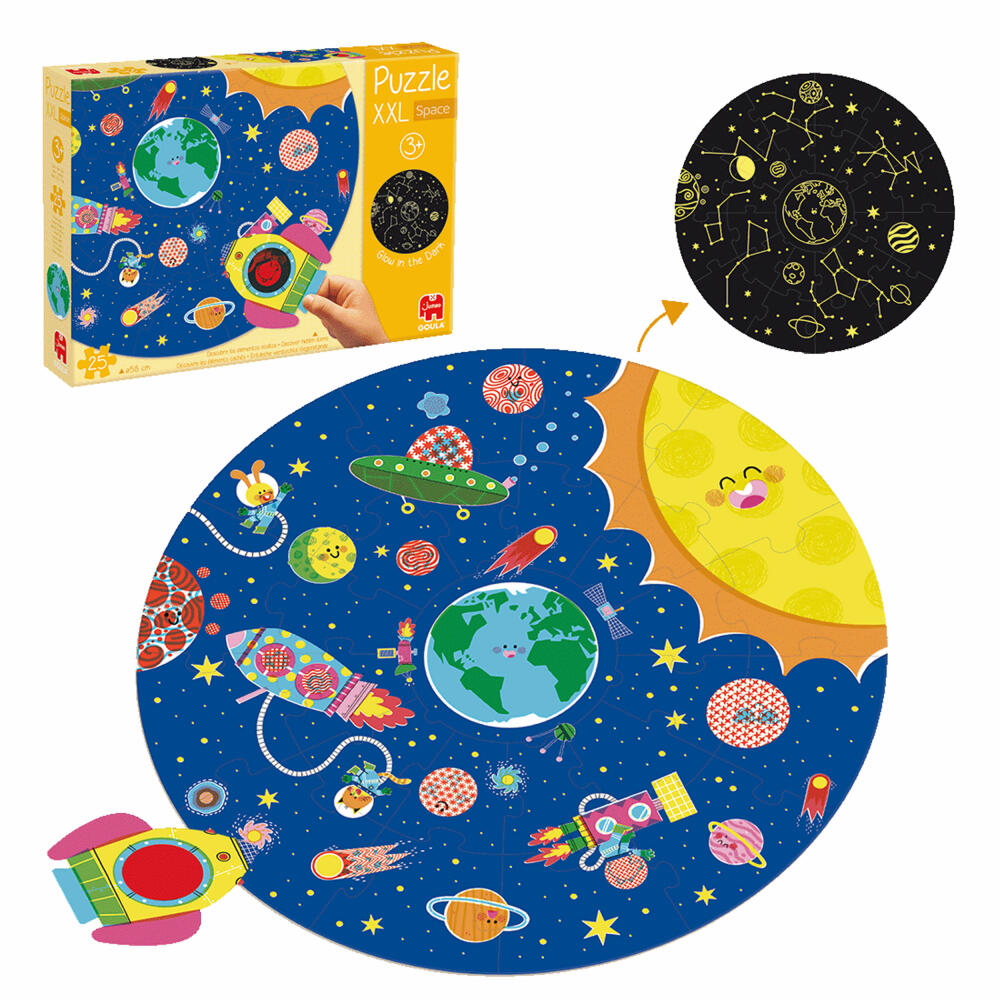 Jumbo Spiele GOULA XXL-Weltraum-Puzzle, Kinderpuzzle, Kinder, 25 Teile, ab 3 Jahre, 1110100492