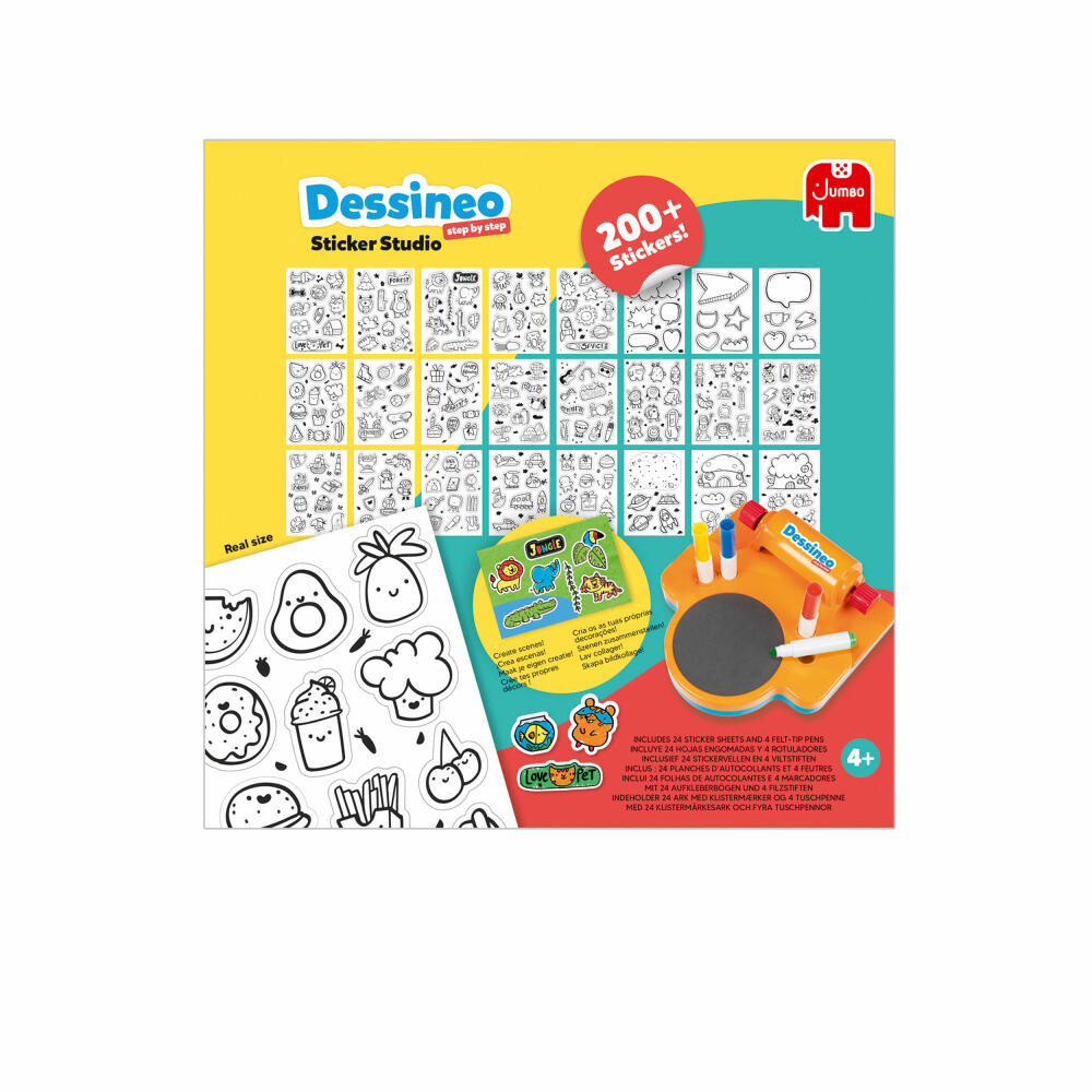 Jumbo Spiele Dessineo Sticker Studio, Kreativset, Aufkleber, DIY, Kinder, ab 4 Jahren, 1110100010