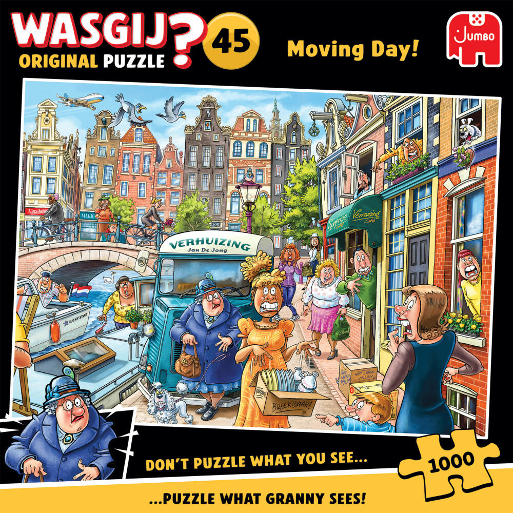 Jumbo Spiele Wasgij Original 45 Umzugstag, Puzzle, Erwachsenenpuzzle, 1000 Teile, 1110100588