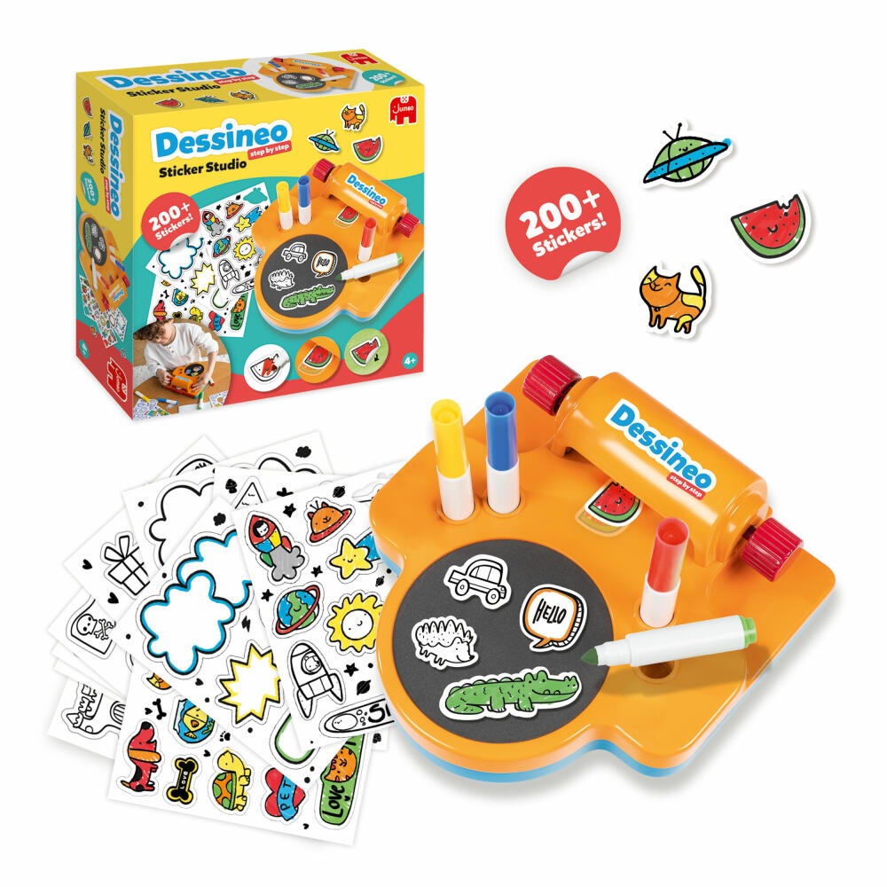 Jumbo Spiele Dessineo Sticker Studio, Kreativset, Aufkleber, DIY, Kinder, ab 4 Jahren, 1110100010