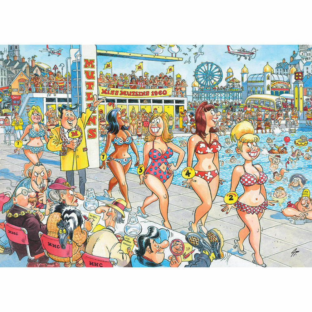 Jumbo Spiele Wasgij Retro Destiny 9 Super Models, Puzzle, Erwachsenenpuzzle, 1000 Teile, 1110100503