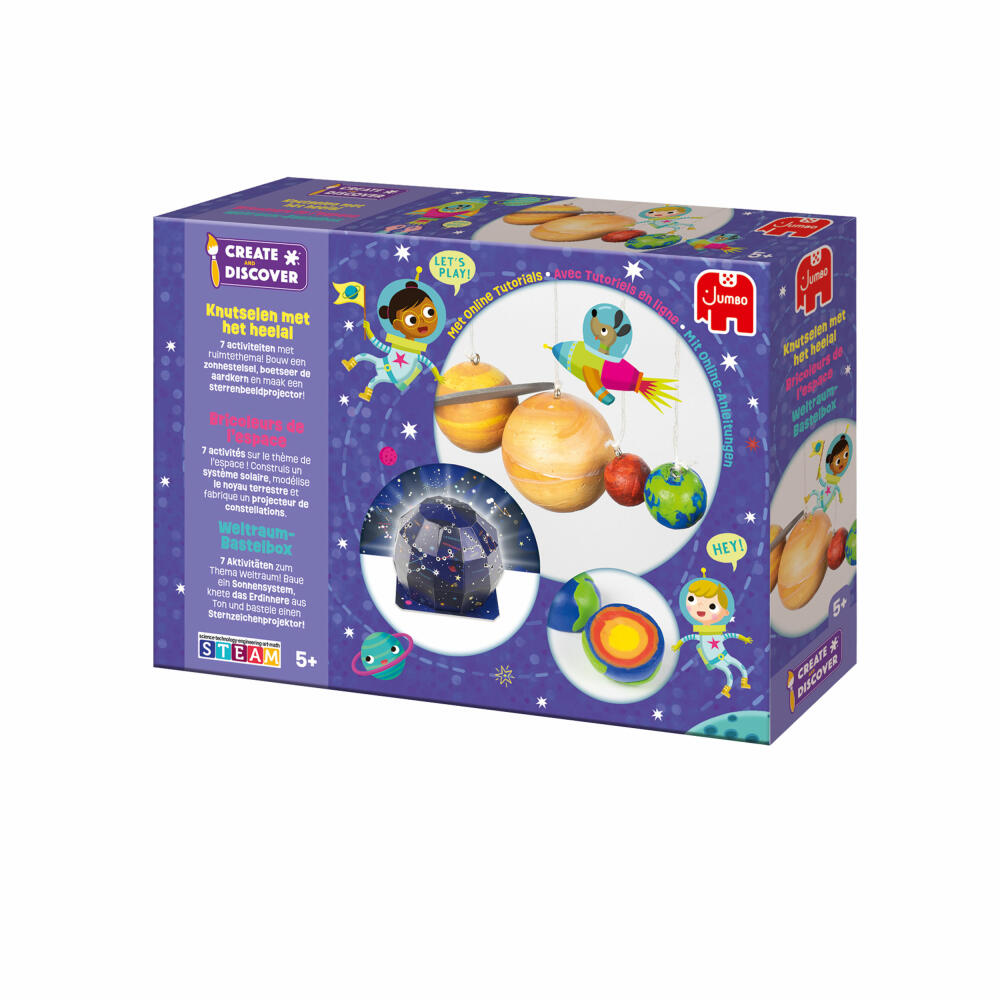 Jumbo Spiele Create & Discover - Weltraum, Bastelset, Basteln, Bastelbox, Kinder, ab 5 Jahren, 19948