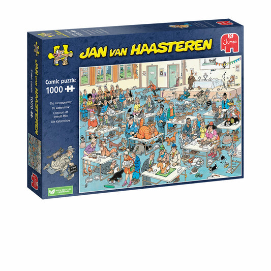 Jumbo Spiele Jan van Haasteren Die Katzenshow, Comic Puzzle, Erwachsenenpuzzle, 1000 Teile, 1110100032