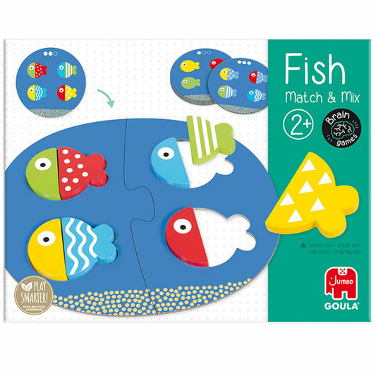 Jumbo Games GOULA Fish Match &amp; Mix, Educational Game, Children's Toys, Wooden Toys, Children's Toys, 53476