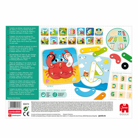 Jumbo Spiele GOULA Farbformen, Holzspielzeug, Motorikspielzeug, Lernspiel, Kinder Spielzeug, 53474