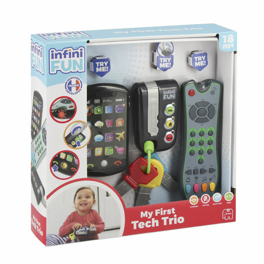 Jumbo Spiele InfiniFun Mein Erstes Technik Trio, 3-tlg., Telefon, Fernbedienung, Schlüssel, Spielzeug, ab 18 Monate, I0889GI1