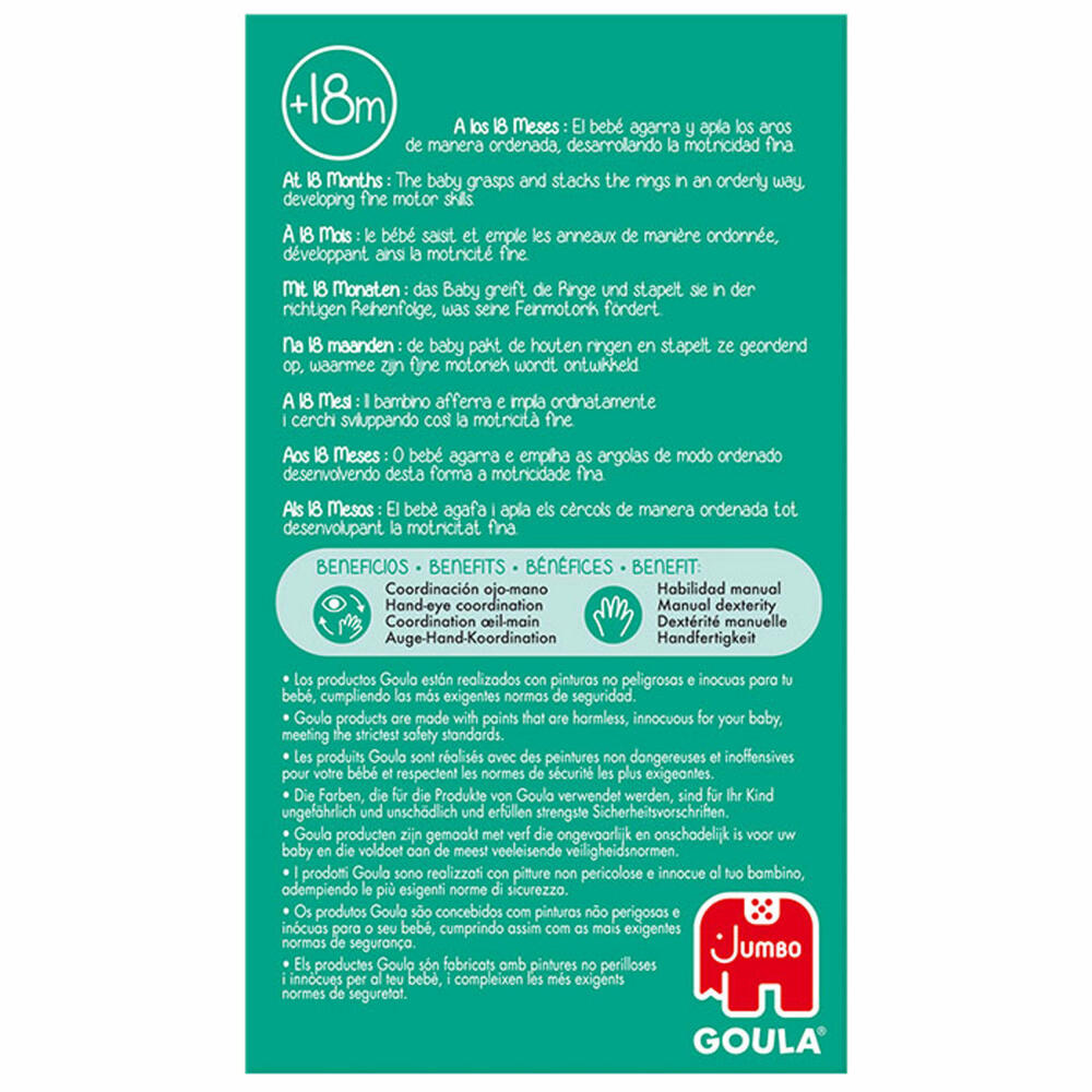 Jumbo Games GOULA Stacking Chicken, Stacking Toy, Stacking Game, Children's Toy, Stacking Tower, Wood, 53457