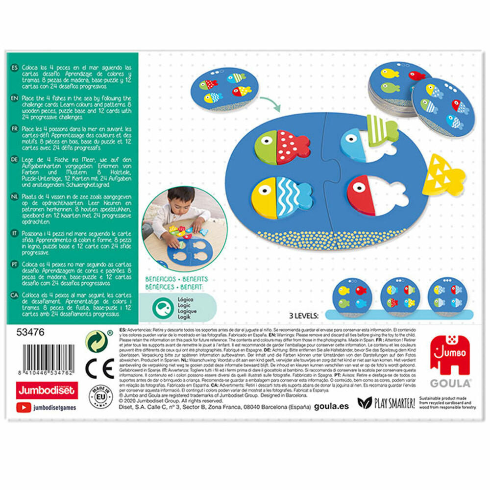 Jumbo Games GOULA Fish Match &amp; Mix, Educational Game, Children's Toys, Wooden Toys, Children's Toys, 53476