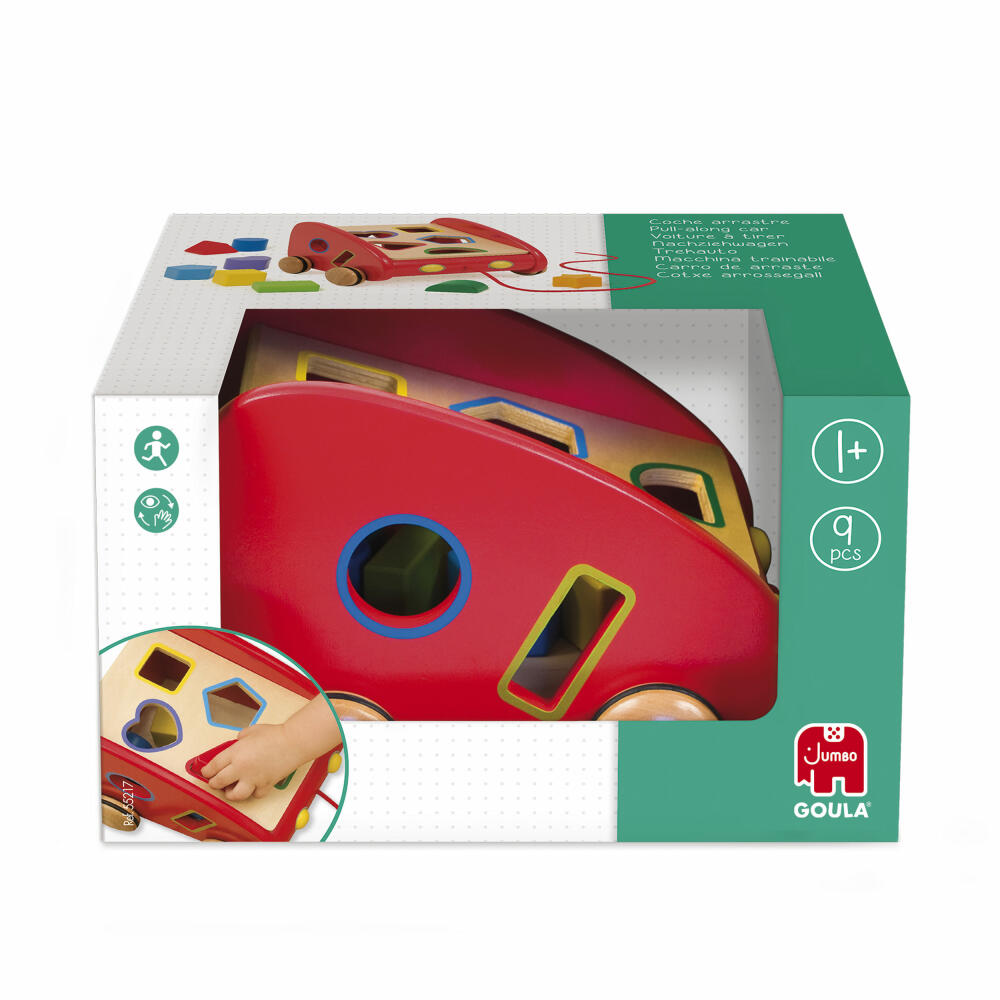 Jumbo Spiele GOULA Nachziehauto, Nachziehspielzeug, Steckspiel, Spielzeug, ab 12 Monaten, 55217